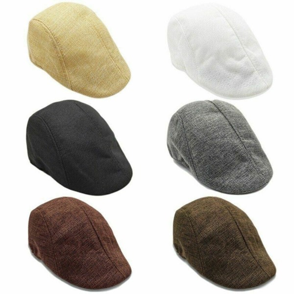 Golfcaps for menn, flat caps, hvit white