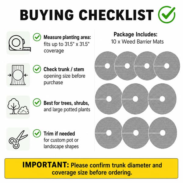 10-pak træbeskyttelsesmåtter, 80x80cm vendbart ukrudtsdug til haven 80cm*80cm Black and white