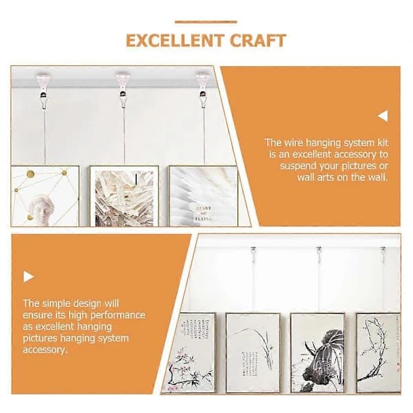 Justerbar Kraftig Ramdisplay Kit Bildhängare Kit Bildram Tråd Bildskena Trådar Bildram Trådar