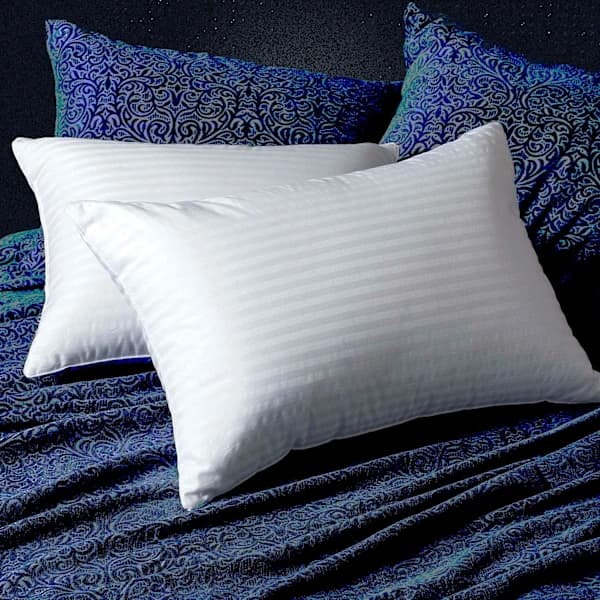 [CA] 2-pack randiga kuddar, hotellkvalitet satinkudde med hålfiber