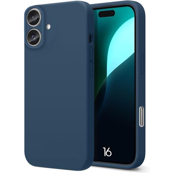 Etui for iPhone 16, Ultra Tynn Myk Matt Effekt Marineblå Silikon Beskyttelse Night blue