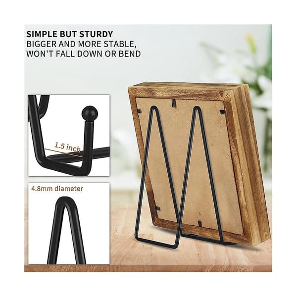 {CA}8 Tommer Sort Metalplade Stativ Pladeholder Til Billede, Dekorativ Plade, Bog