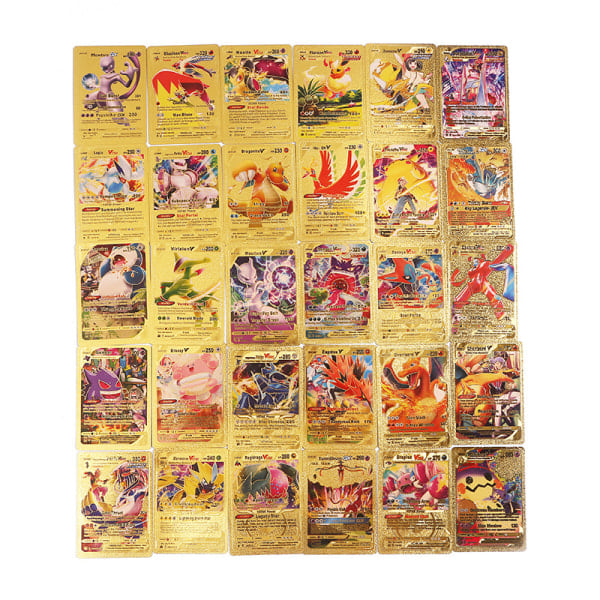 55 kort guld [7 Vstar + 29 Vmax + 16 V + 2 GX + 1 fas] Samlarobjekt Glänsande kort Barnpresent till barn Guld Engelska 110 st_ca Gold English 110pcs