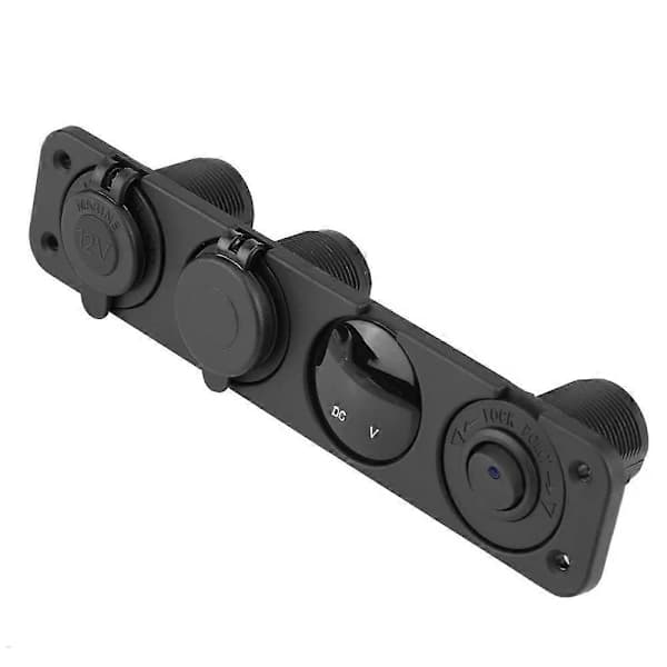 4-i-1 På/Av Vippebryterpanel Dobbel USB-lader Voltmeter for Bil Båt Marine Lastebil Blå