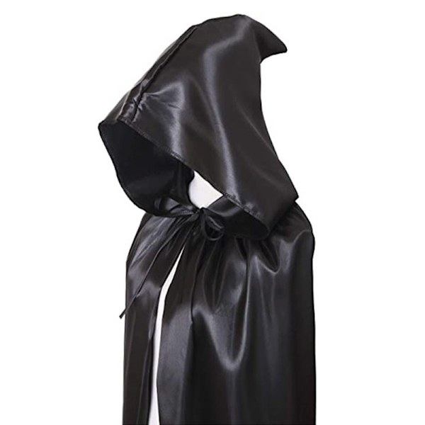 Lang sort kappe med hætte middelalderlig vampyr heks kostume kvinder halloween kostume karneval jul voksen M M