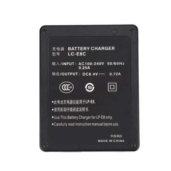 Eiffelkamera batterioplader til Canon LP-E8 EOS 550D - 600D - 650D - 700D EU-stik