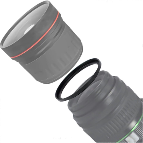 CASA 72mm-77mm Kameraobjektiv Steg Upp Filter Svart Metall Adapterring