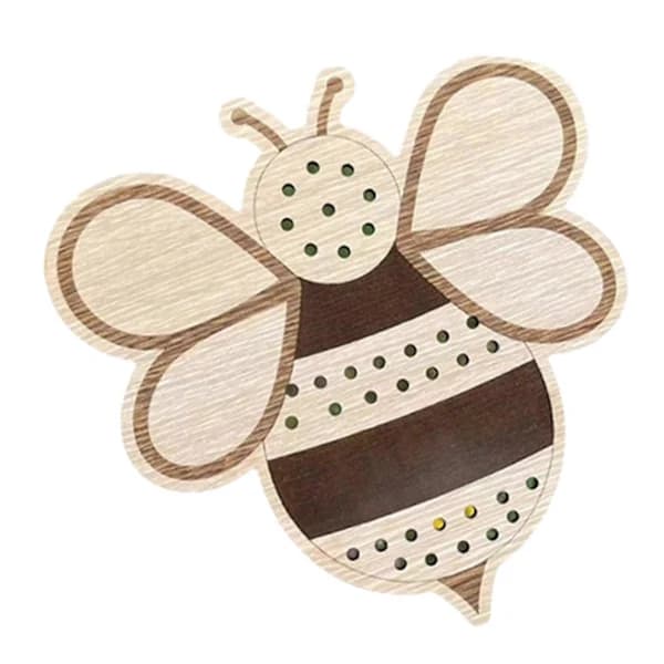 Trä Bi Ornamentställ DIY Handplockad Blomhållare 5-Pack