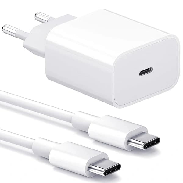 20W USB-C Hurtigoplader & 2m Kabel 2-pak - til  & Android 2-pak USB-C