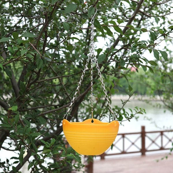 Blomsteruukku Koti Puutarha Parveke Riippuva kasvi Ruukku Koukku Kori Riippuruukku Kukkaruukut Oranssi Suuri