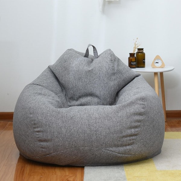 Uusi muotoilu, erittäin suuri papupussituoli, sohvapeite sisätiloihin, rento lepotuoli aikuisille ja lapsille, kuuma myynti, korkea laatu, harmaa 100 * 120cm