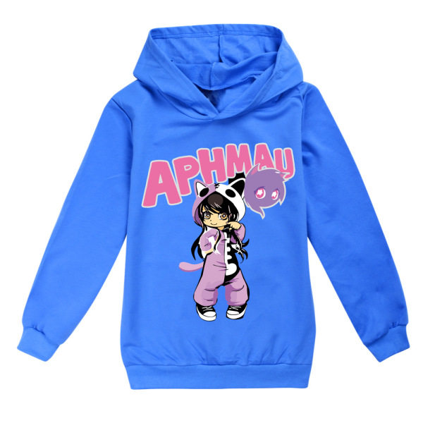 Barn Pojker Piger Aphmau Hoodie Langærmet Toppe Sweatshirt Trøje Lyseblå 140cm