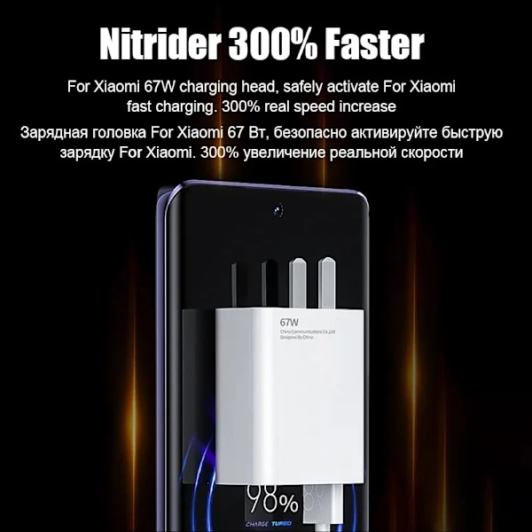 CASA För Xiaomi Original 67W USB Supersnabbladdare Power Mi 12 11 6A Typ C Kabel POCO X5 X4 Pro Redmi Note 9 10 11 Laddning EU Laddare och Kabel