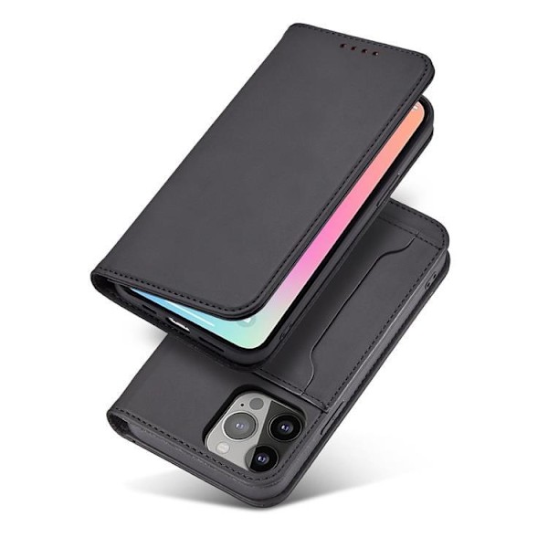 iPhone 13 Pro Lommebokveske Magnet Stativ - Svart 100