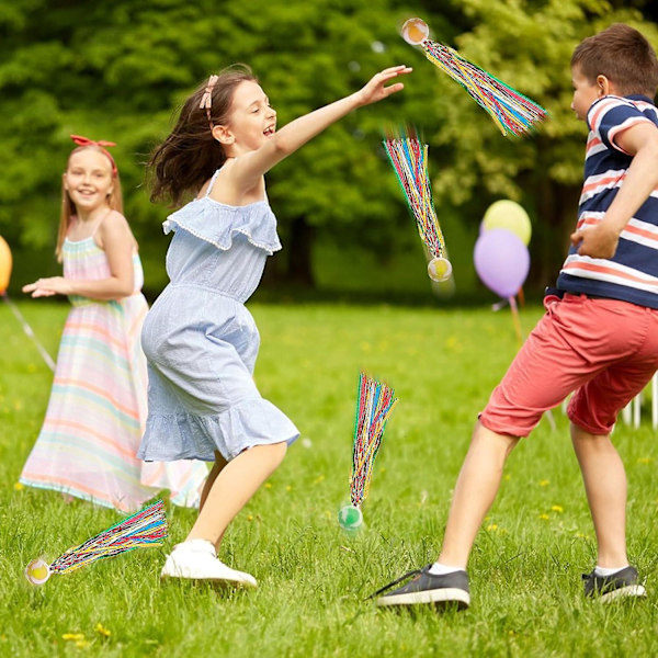 Hoppbollar för barn, 20 st studsbollar med färgade band, mini färgglada gummibollar, leksaksfjäderboll, studsbollar