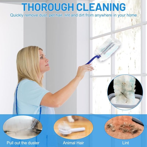 52 Refills Compatible with Swiffer Duster Kit Includes 1 Handle 1 Telescopic Pole 52 Dust Collecting Pads