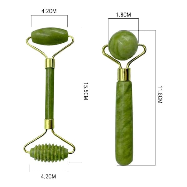 3-delars Ansiktsmassage Kristallroller Jade Roller Sten Naturlig