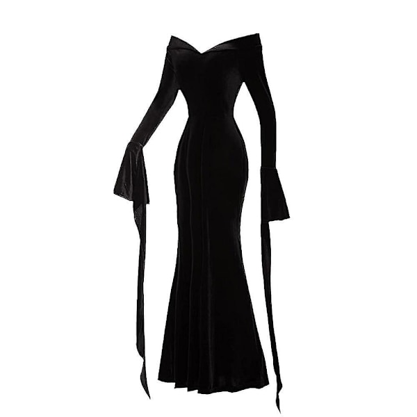 Morticia Kostume Kjole Til Kvinder Halloween Kostumer Cosplay L