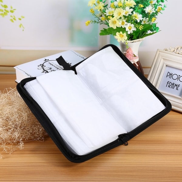 Faux PU-læder 80-diske CD DVD-holder Cover Case Organizer Pung Taske Albumtaske_ca