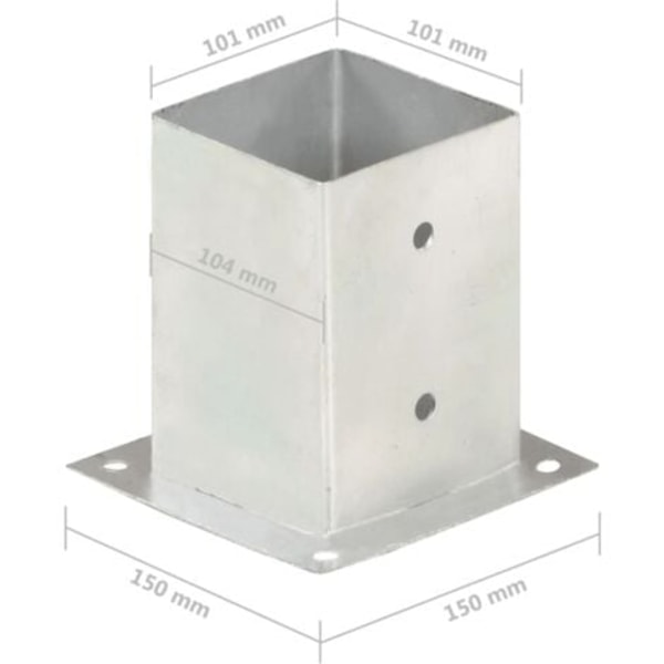 DPZO Stolpfästen 4 st Galvaniserad metall 101 mm.ca