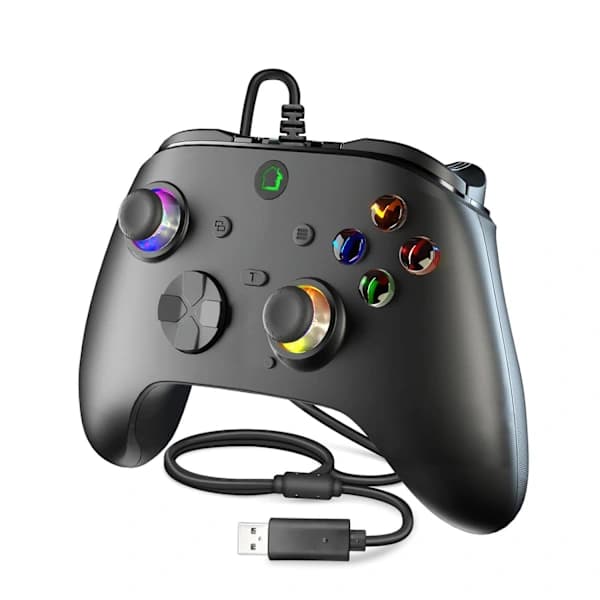 2025 Seneste Model Kablet Spilcontroller til X-BOX-1/One og PC, Understøtter RGB LED, Turbo, Programmerbar Knap, 3,5 mm Stik, Vibration, USB Ga