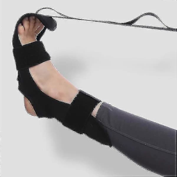 Yogastretchbælte, fod- og benstretchbånd, ankelledstretchbånd sort Black