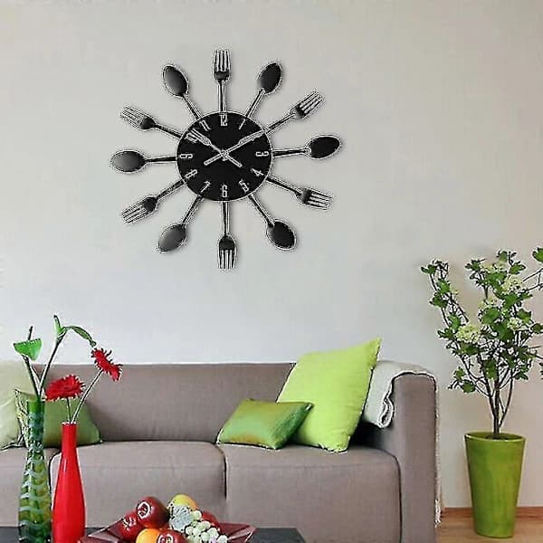 Modern Design Iver Bestick Köksredskap Väggklocka Sked Gaffel Klocka