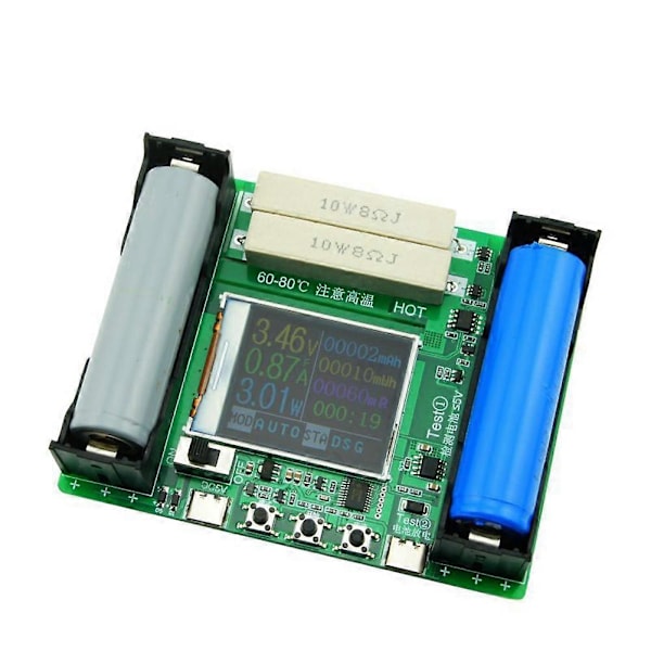 CASA 18650 Lithium Batteri Kapacitetsmodul Måling Intern Modstandstester LCD Digital Display Ca