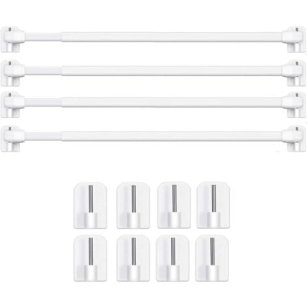 Utdragbara glasstänger Gardinstång Utan Borrning för PVC-fönster för Självhäftande Gardinstång (4 STK-40-60CM).ca