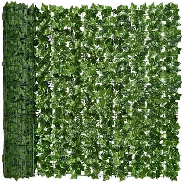 DearHouse Kunstig Efeu Hegn, Kunstig Hæk og Kunstig Efeu Plante - 1×3 Meter, til Udendørs Have Dekoration