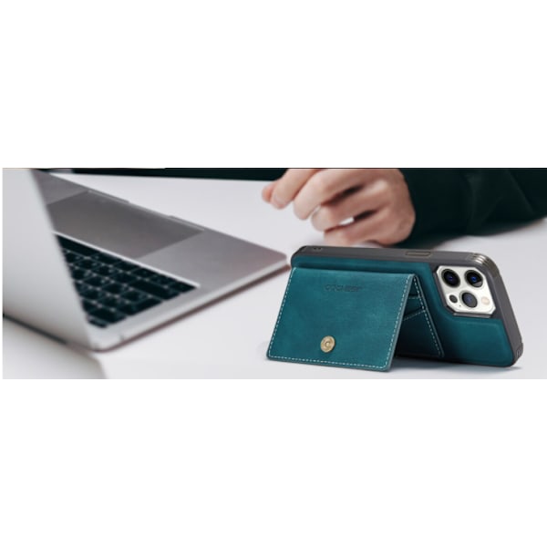 JEEHOOD 3-in-1-lompakko-puhelinote iPhone 13:lle | Vihreä