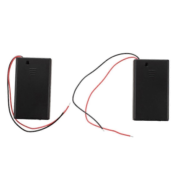 CASA 2 stk. 3 x AAA 4,5V Batteriholder Kasseboks Ledningsført ON/OFF Kontakt m/ Låg