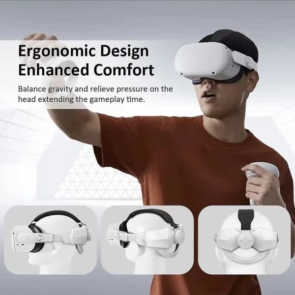 Elite hodebånd kompatibelt med Oculus Quest 2 tilbehør justerbart reduserer hodetrykk komfort VR-spill