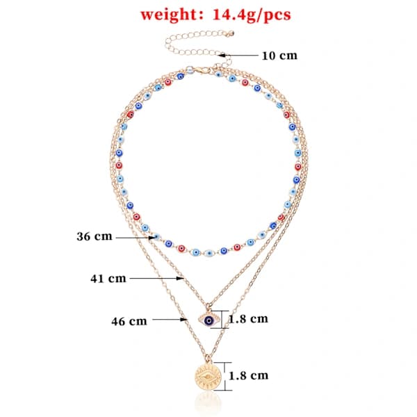 [CA] Lagerad Demon Eye Anheng Halskjede Gull