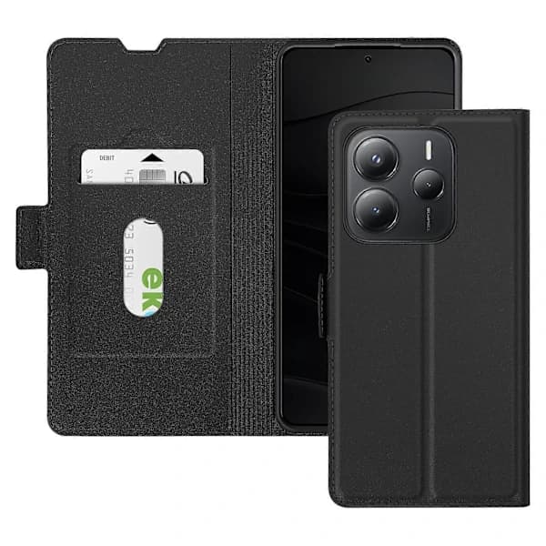 {ca}Fodral for Redmi Note 14 5G Kortholder Magnetklaff, Svart