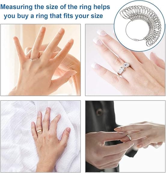 Ringstørrelsesmåler - Til ringe, smykke ringstørrelsesmåler Ringstørrelsesmåler UK AZ Dame herre