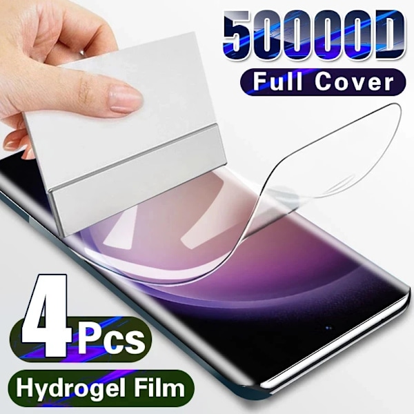 CASA 4 stk Hydrogelfilm for Samsung Galaxy S23 S20 S21 S22 S24 Plus Ultra FE Note 9 20 10 Plus A52S A53 A51 A50 A21S Skjermbeskytter A51 A52 A52S