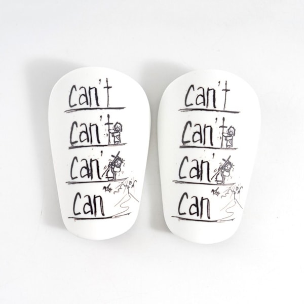 1 par mini skinnebensbeskyttere Fodbold skinnebensbeskyttere XSWHITE-BLACK XS.CA White-Black XSWhite-Black