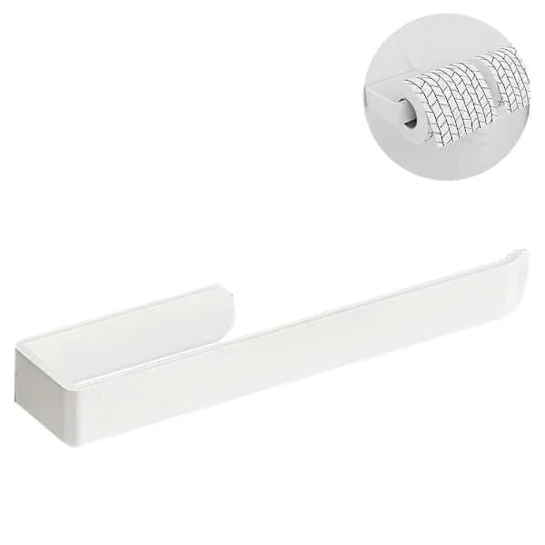Toalettpapirholder, Moderne baderomspapirholder, Rustfritt stål veggmontering matt hvit