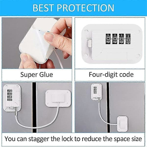 Refrigerator Lock Freezer Lock Refrigerator Door Lock Combination Child Safety Lock For Cabinets