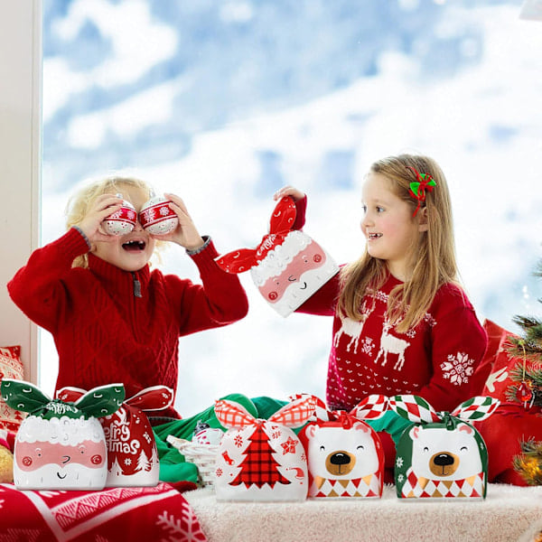 Genanvendelige juleposer, distinkte juletemaer, robuste, ideelle til yngre børn (120)