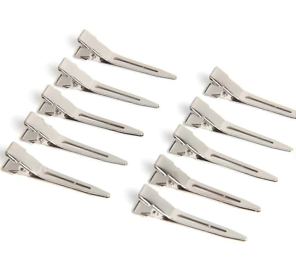 Prong Pin Curl Duckbill Clips - Sølvfarvede Hårklemmer til Hårforlængelser YGWL