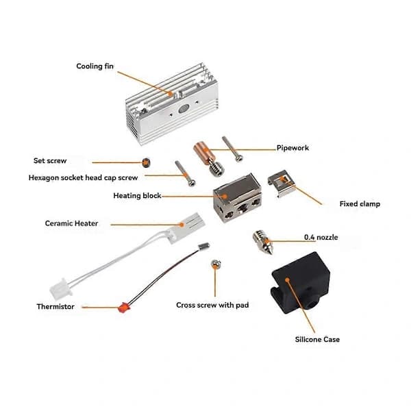 3D-printerdele Sprite Extruder Hotend Kit til -3 S1/-3 S1 Pro/-3 S1 Plus/-10 Smart Pro