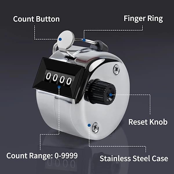 Teller, manuell metallteller med 4-sifret display, pitchteller for golf