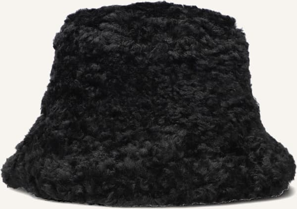 Ted Baker Fluffyi Fuzzy Bucket Hat til kvinder, blød varm plys vinterhat til efterår og koldt vejr, sort, One Size
