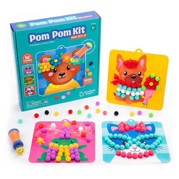 Flickpresenter Pom Pom Hobbysæt, Pom Pom Kunstsæt & Hobby, DIY Skolekunstprojekt Hobby Legetøj Fødselsdagsgave[D] Default
