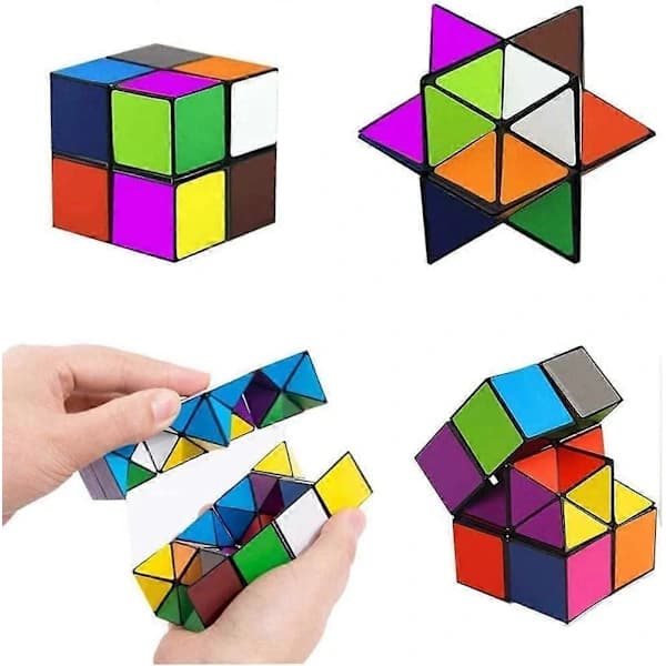 Magisk Stjerne Cube, SHONCO 2 i 1 Combo Infinity Cube Legetøj Transformerende Geometrisk Puslespil 3D Samling Fidget Stress Angstlindring Magiske Pusle...