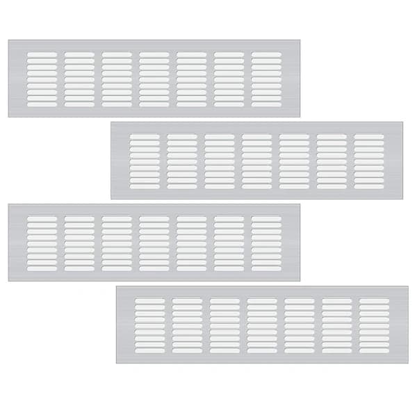 4 stk. Indvendige ventilationsgitre, ventilationsgitter, luftventilationsgitter, skabsventiler til skabe
