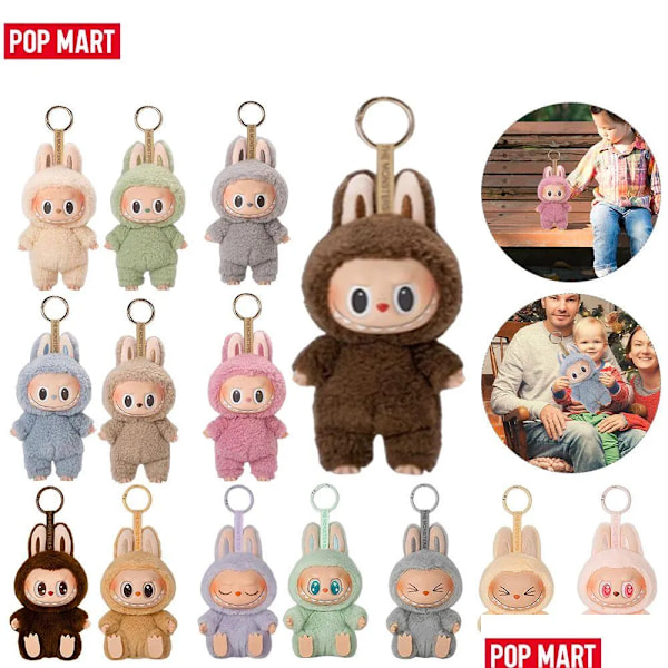 Blind Box Pop Mart Orginal Labubu Mystery med sikkerhetskode 6 farger Figurer for telefontilbehør Søte samleleker Perfekt gave Otydc.Ca
