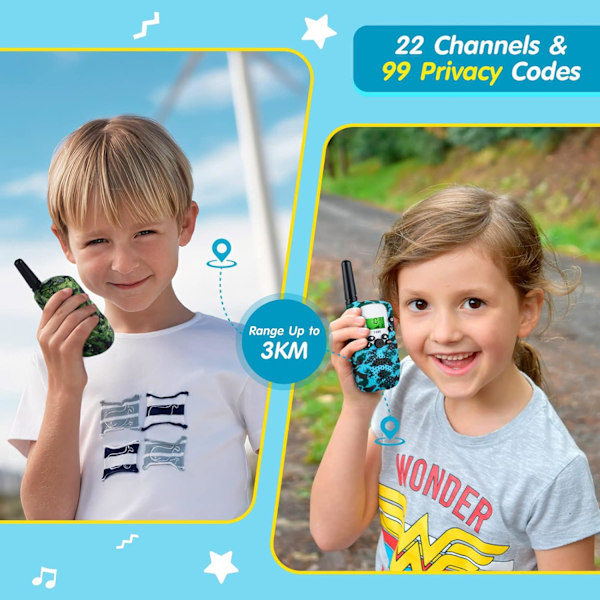 Walkie Talkie för barn, leksaker för pojkar och flickor 3-12 år